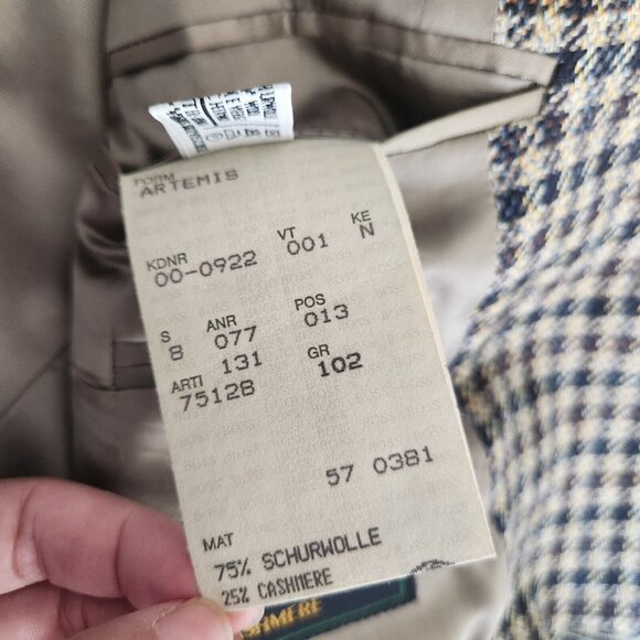 BOSS Blazer Cashmere Wool Sports Coat‎ 42 Plaid Checker Brown Double Vent - Picture 9 of 16
